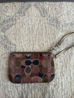 Coach Multicolor Small Wristlet — Pink, Olive & Navy